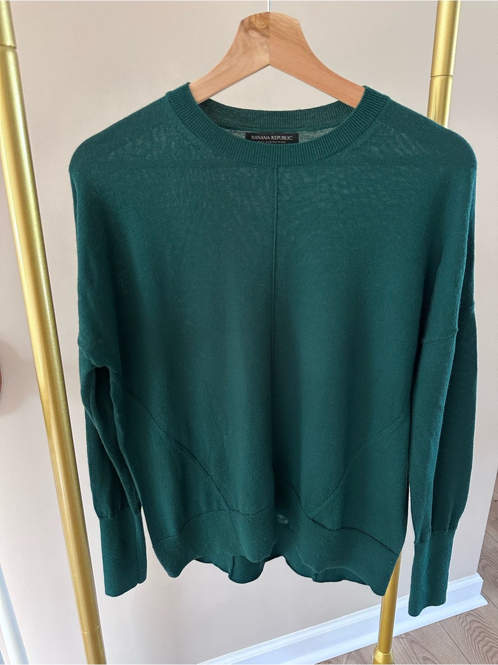 Banana Republic 100%Merino Wool Teal Crewneck Sweater Size XS